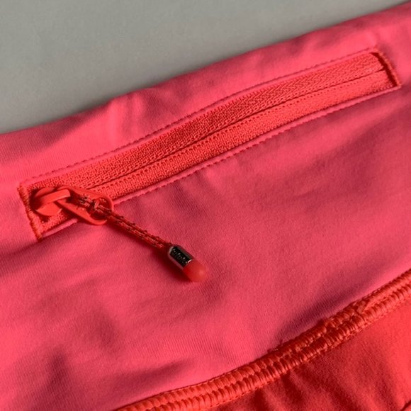 Lululemon Womens 6 Speed Up Shorts Hot Pink Orange Vented Running Zip Pocket - Picture 5 of 8